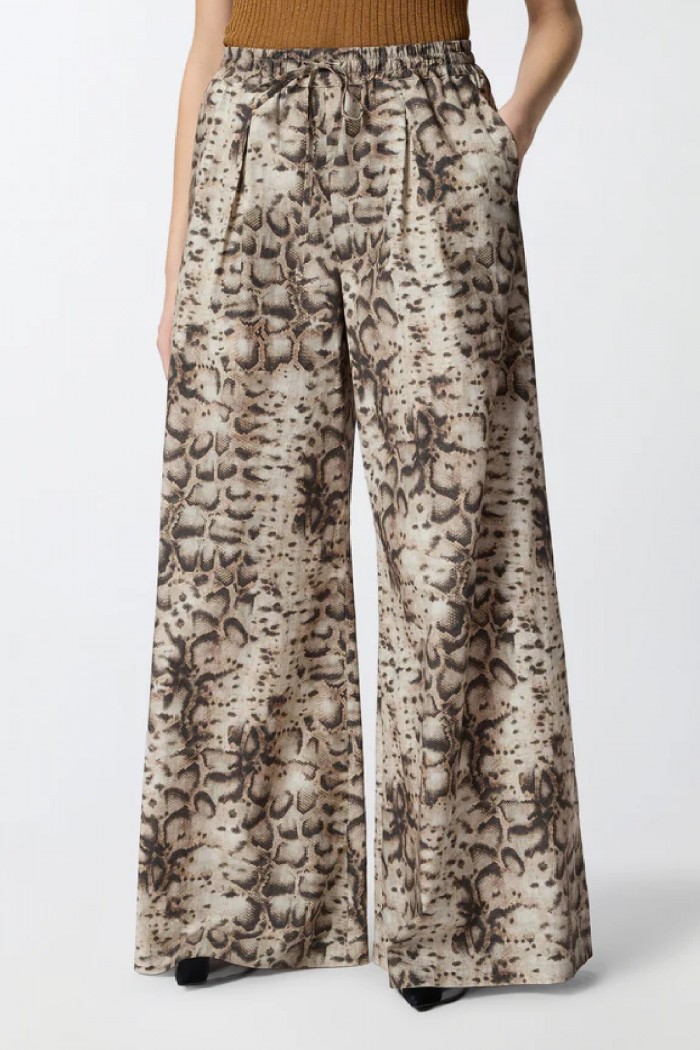 PANTALONI AMPI CON STAMPA SNAKE PINKO