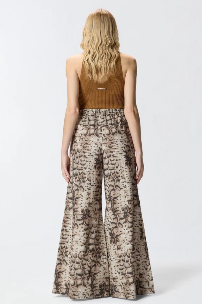 PANTALONI AMPI CON STAMPA SNAKE PINKO