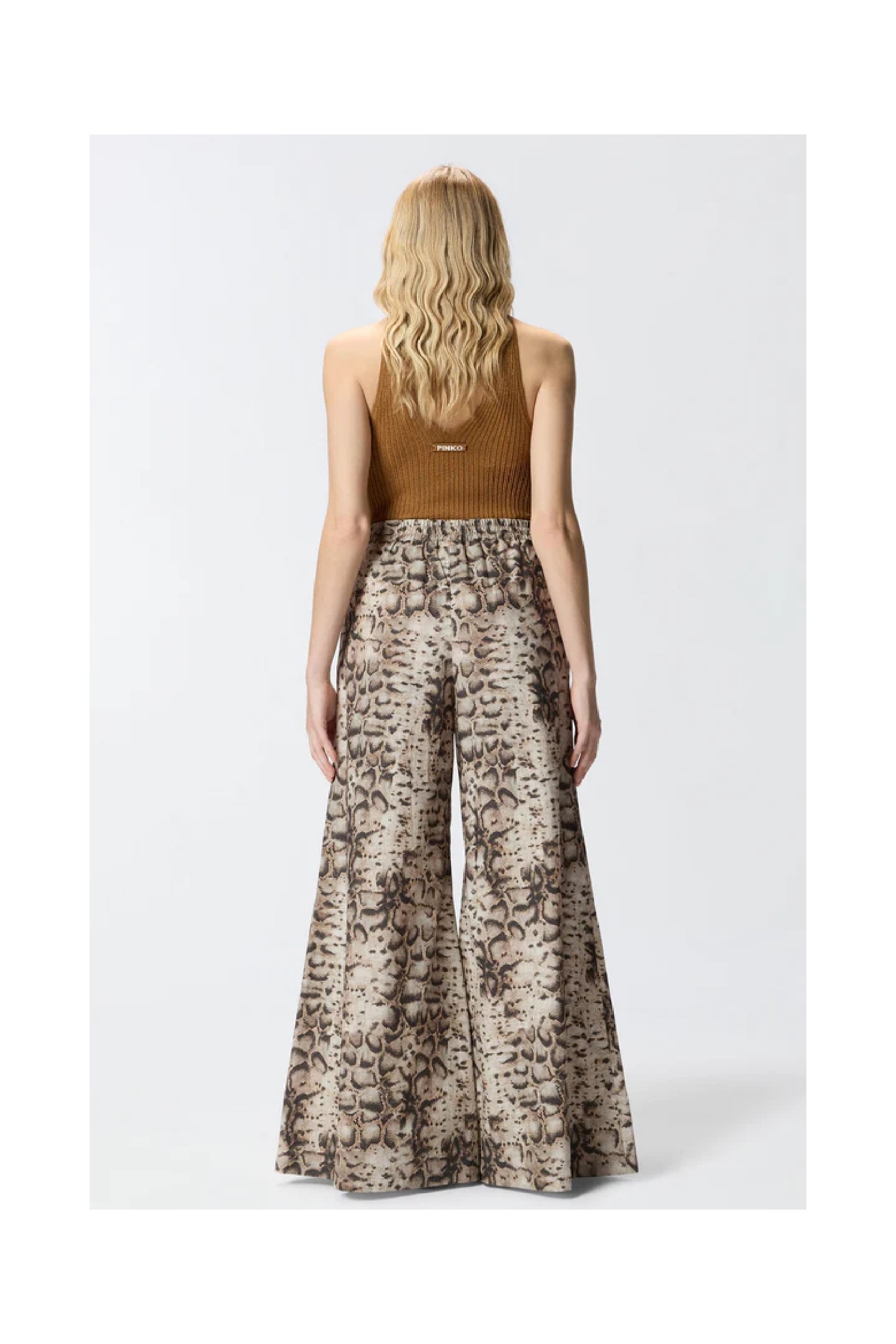 PANTALONI AMPI CON STAMPA SNAKE PINKO