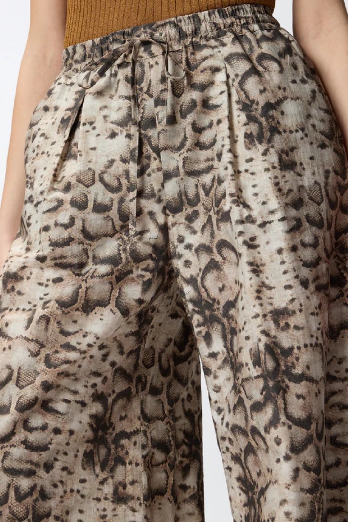 PANTALONI AMPI CON STAMPA SNAKE PINKO