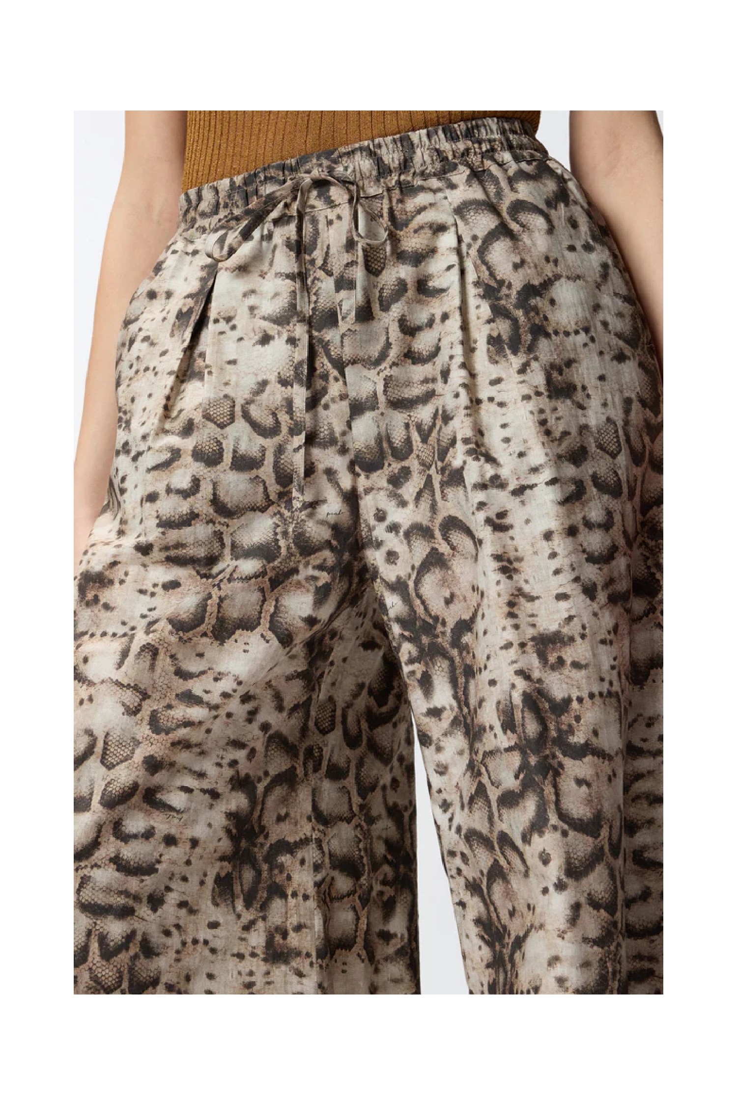 PANTALONI AMPI CON STAMPA SNAKE PINKO