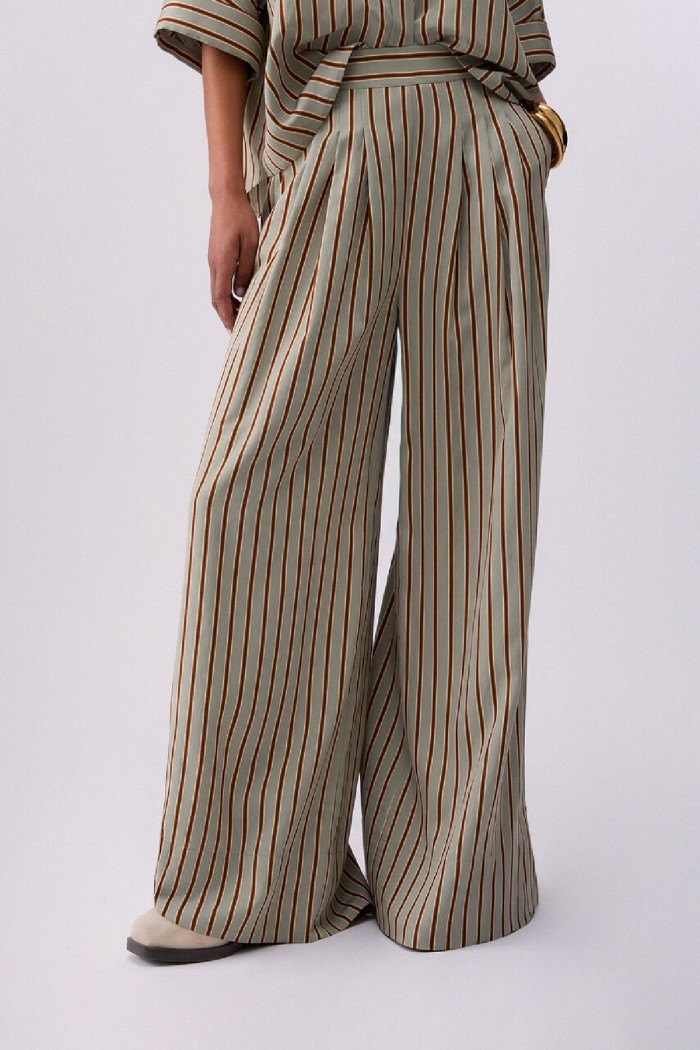 PANTALONI IN RAYON A RIGHE LIU JO