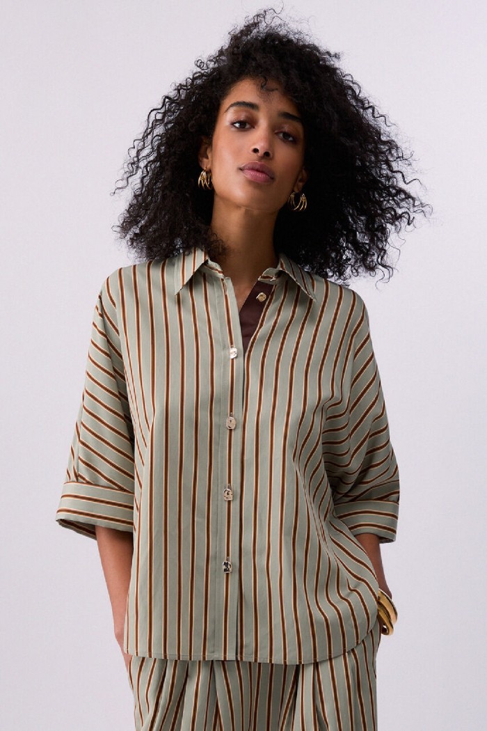 CAMICIA IN RAYON A RIGHE LIU JO