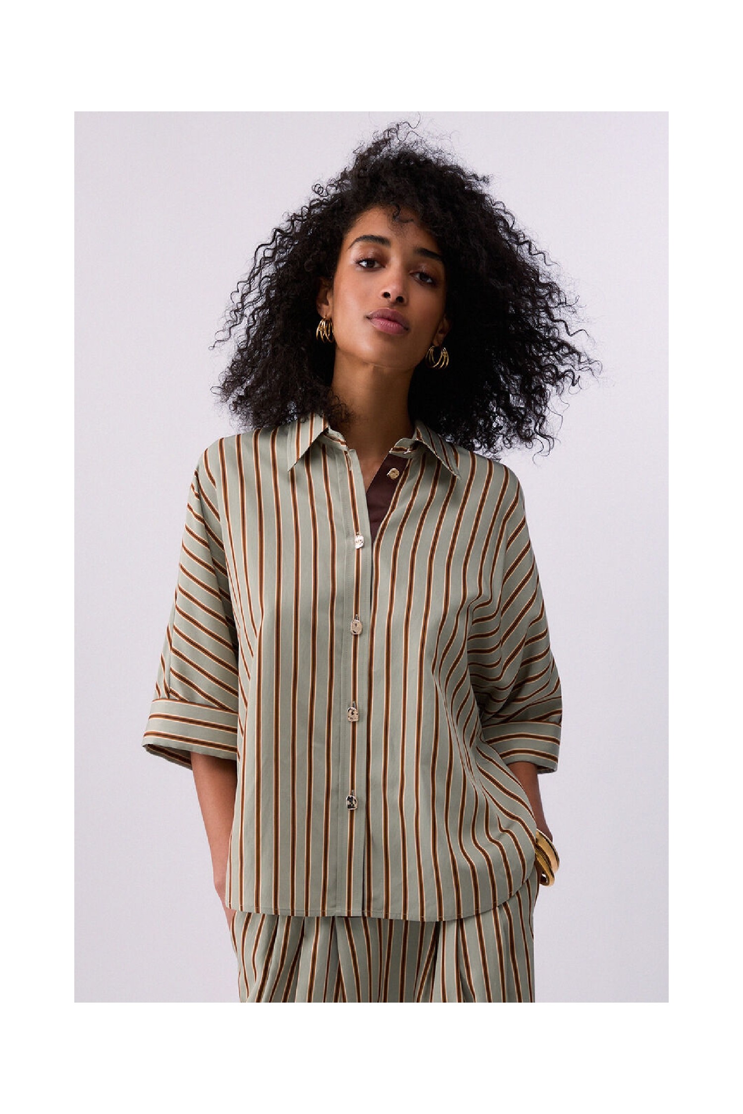 CAMICIA IN RAYON A RIGHE LIU JO