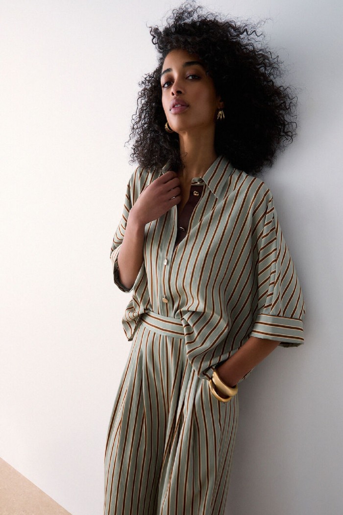 CAMICIA IN RAYON A RIGHE LIU JO