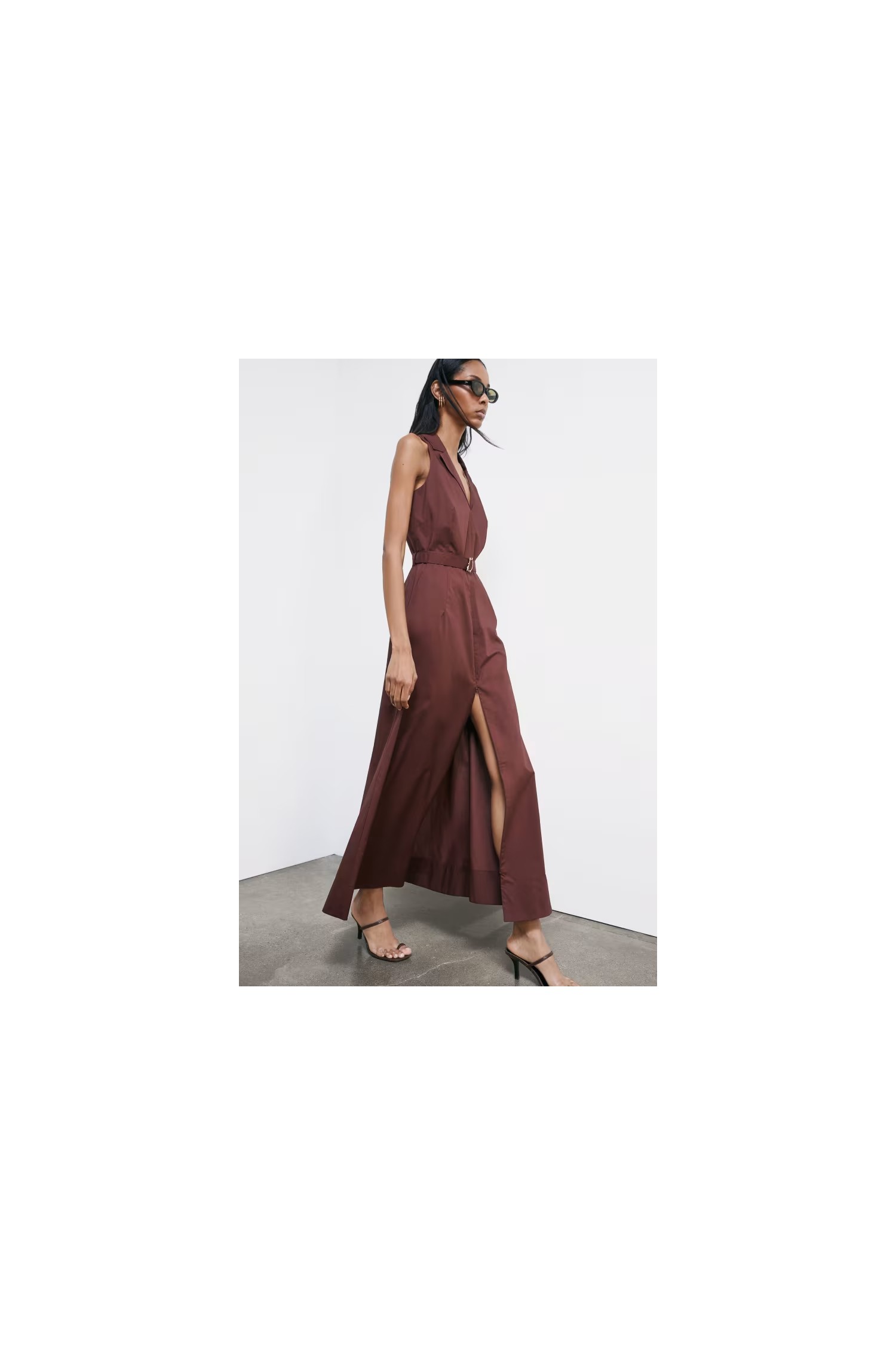 ABITO LUNGO CON SPACCO IN POPELINE PATRIZIA PEPE