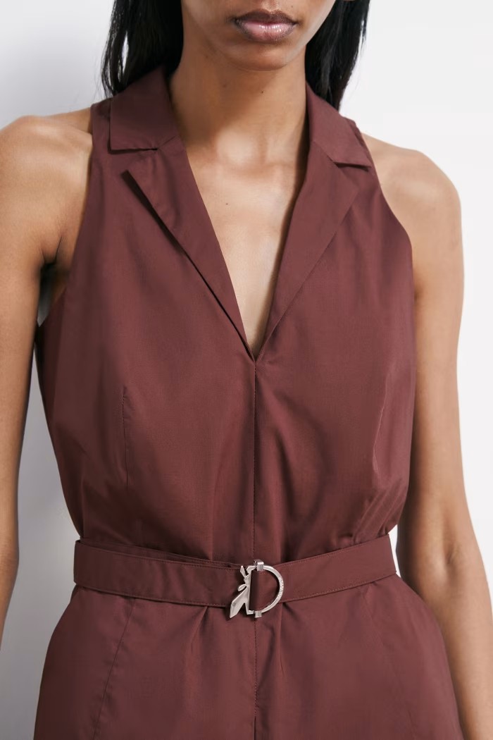 ABITO LUNGO CON SPACCO IN POPELINE PATRIZIA PEPE