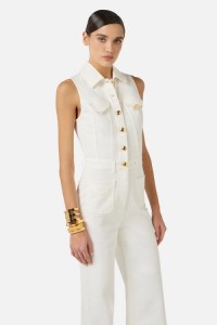 TUTA IN DENIM CON DETTAGLIO LOGO ELISABETTA FRANCHI