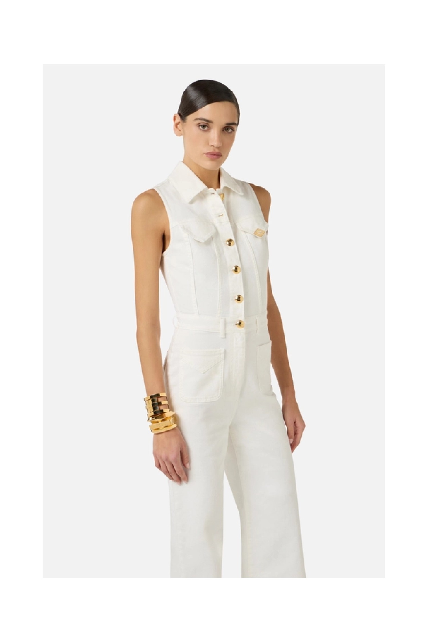 TUTA IN DENIM CON DETTAGLIO LOGO ELISABETTA FRANCHI