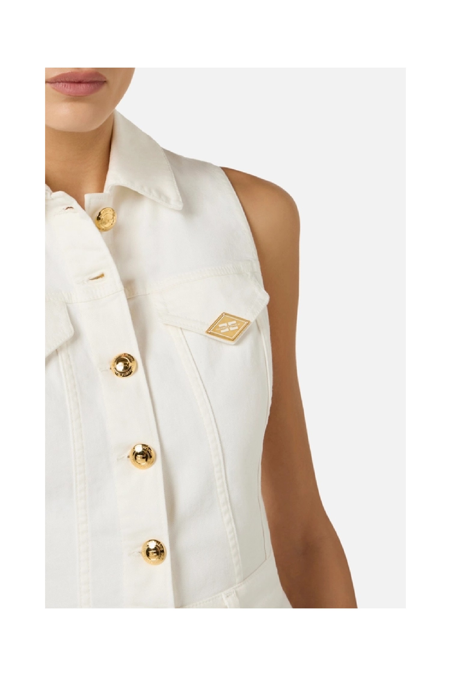 TUTA IN DENIM CON DETTAGLIO LOGO ELISABETTA FRANCHI