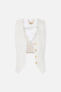 GILET IN MISTO LINO E CREPE ELISABETTA FRANCHI