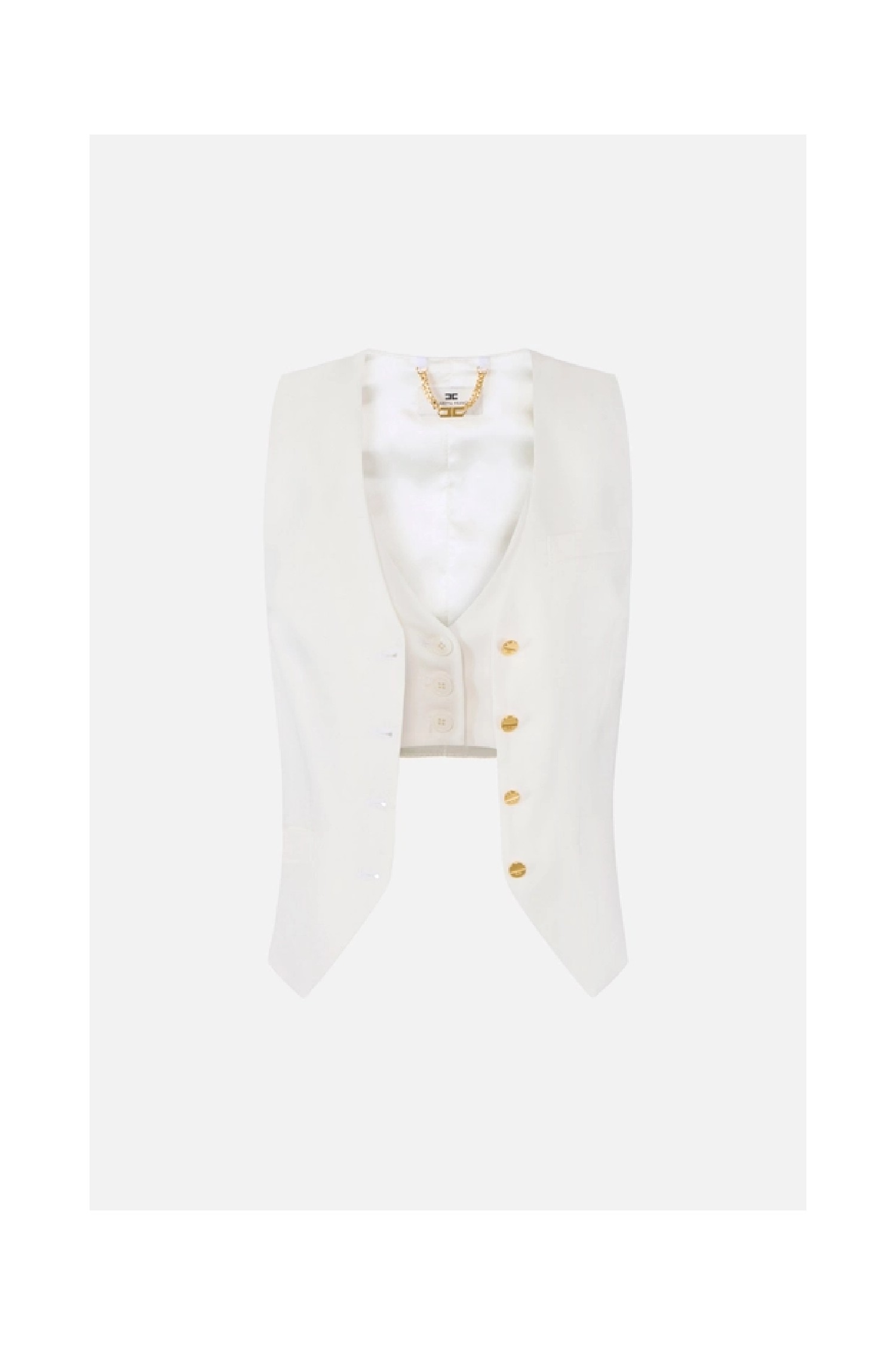 GILET IN MISTO LINO E CREPE ELISABETTA FRANCHI