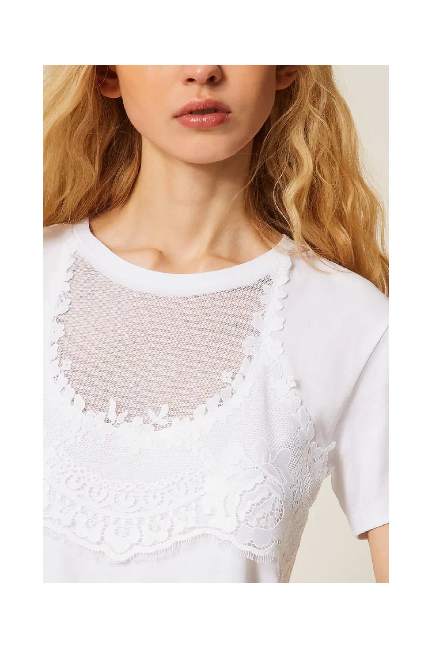 T-SHIRT CON PIZZO TWINSET