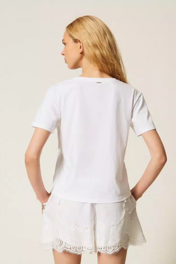 T-SHIRT CON PIZZO TWINSET