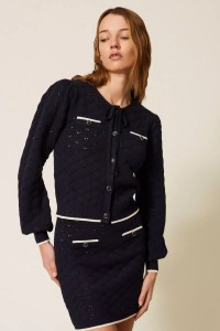 CARDIGAN IN MAGLIA DISEGNO JACQUARD TWINSET