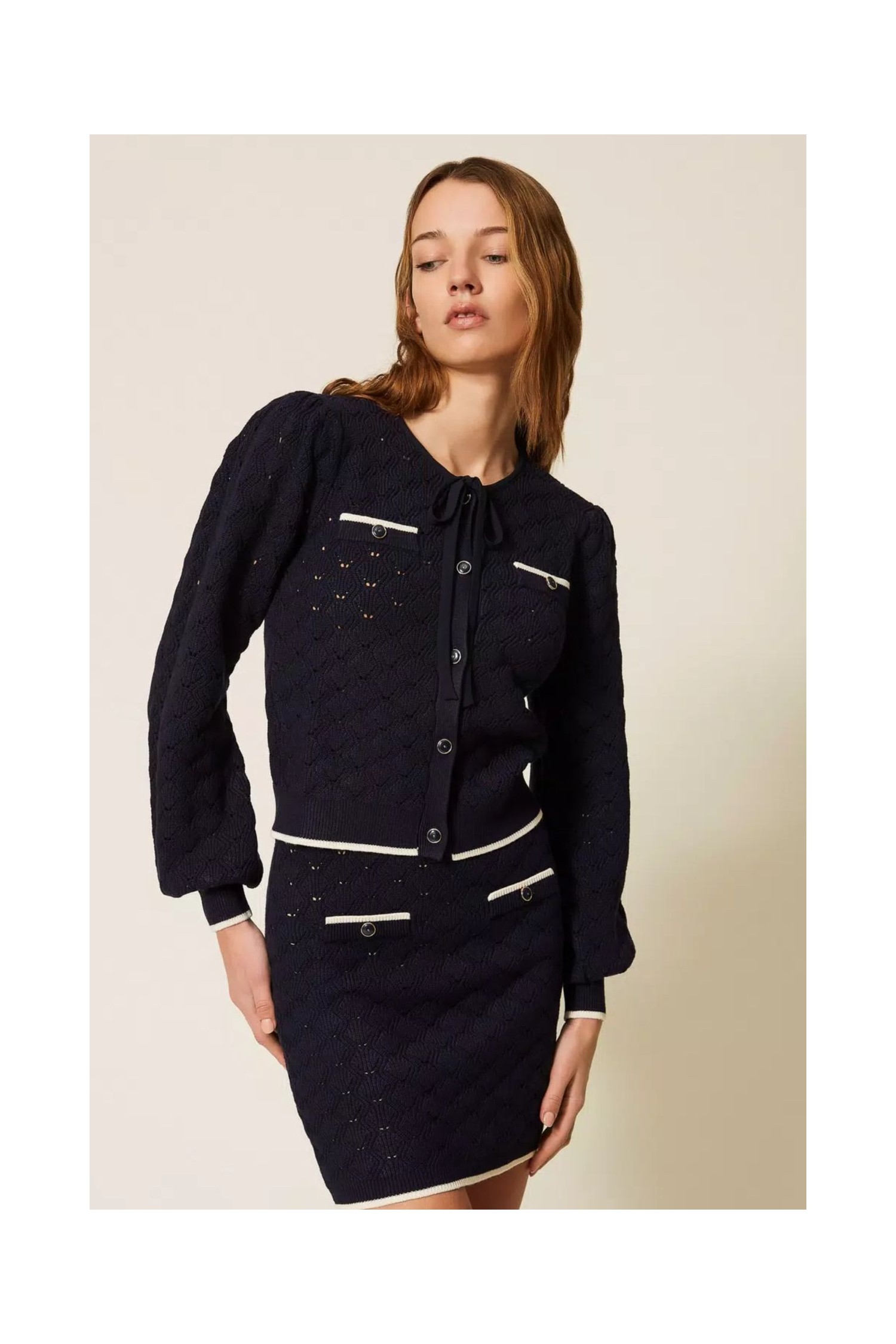 CARDIGAN IN MAGLIA DISEGNO JACQUARD TWINSET