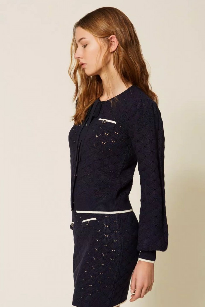 CARDIGAN IN MAGLIA DISEGNO JACQUARD TWINSET