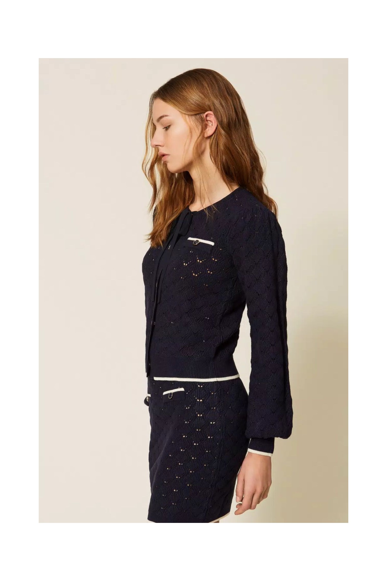 CARDIGAN IN MAGLIA DISEGNO JACQUARD TWINSET