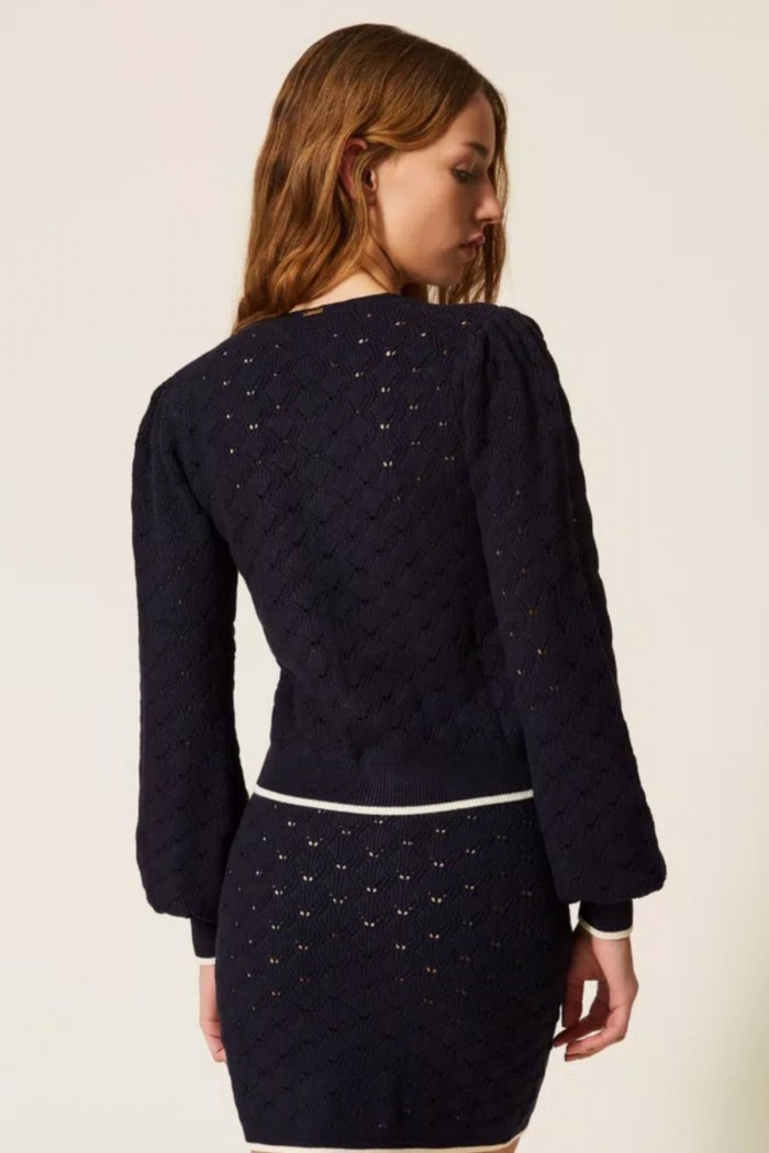 CARDIGAN IN MAGLIA DISEGNO JACQUARD TWINSET