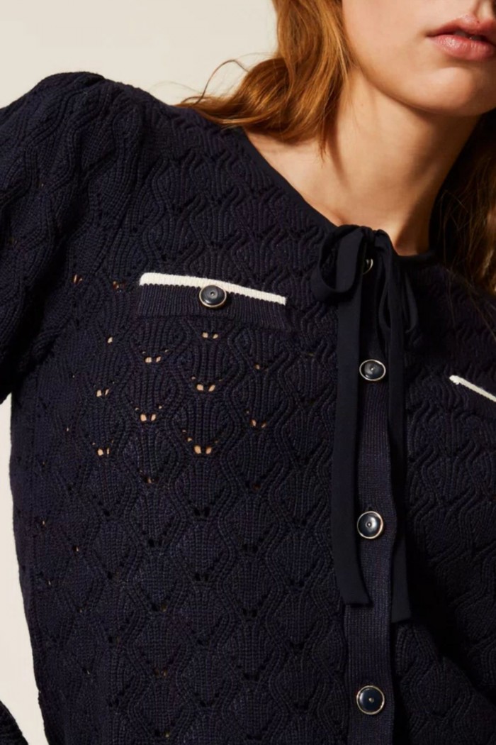 CARDIGAN IN MAGLIA DISEGNO JACQUARD TWINSET