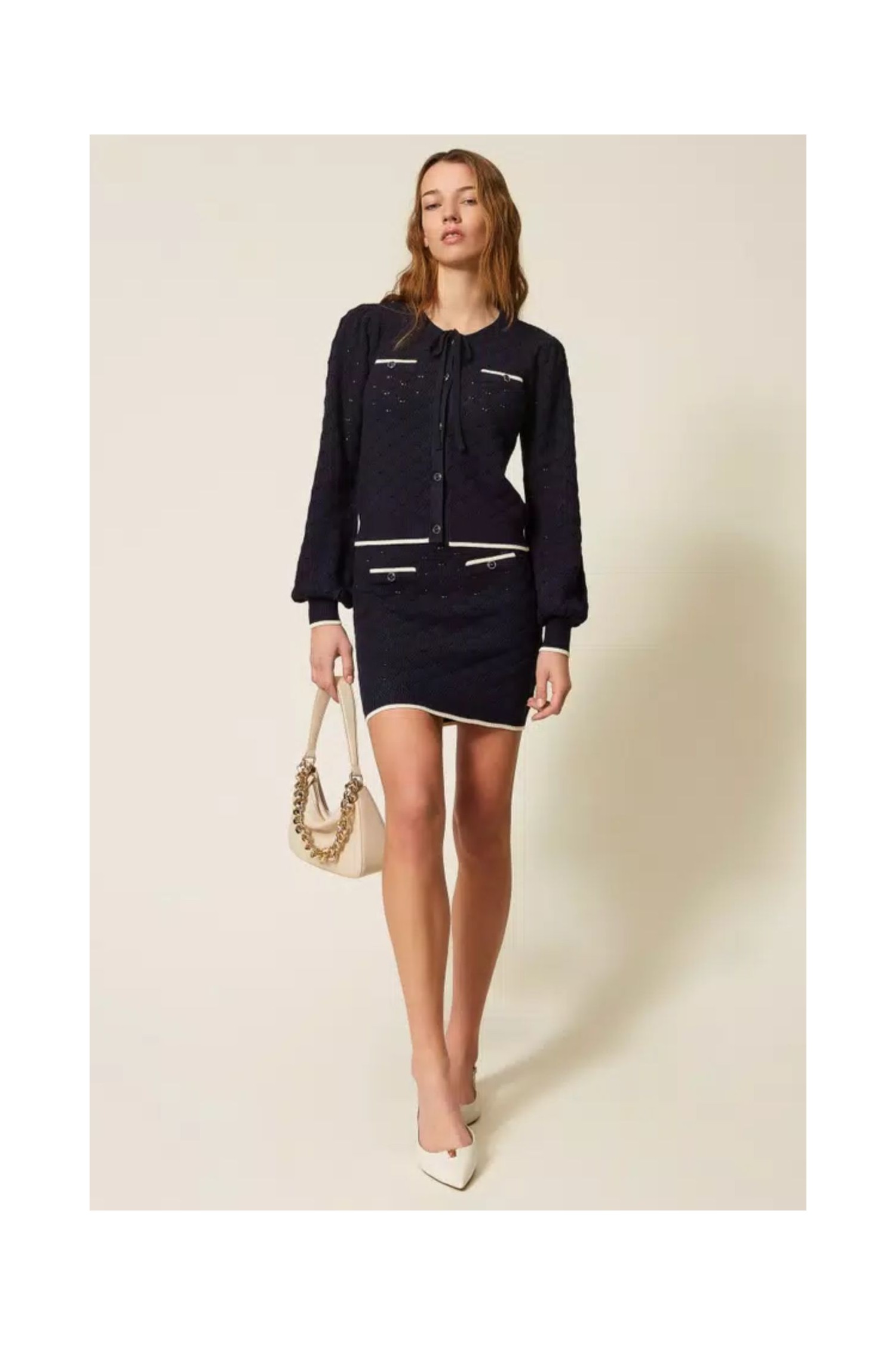 CARDIGAN IN MAGLIA DISEGNO JACQUARD TWINSET