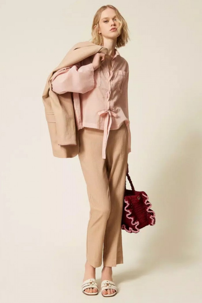 CAMICIA IN MUSSOLA CON NASTRI   TWIN SET