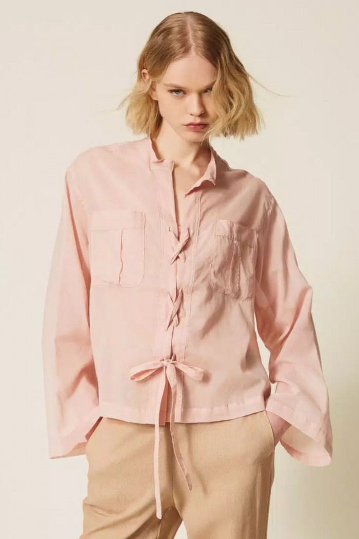 CAMICIA IN MUSSOLA CON NASTRI   TWIN SET