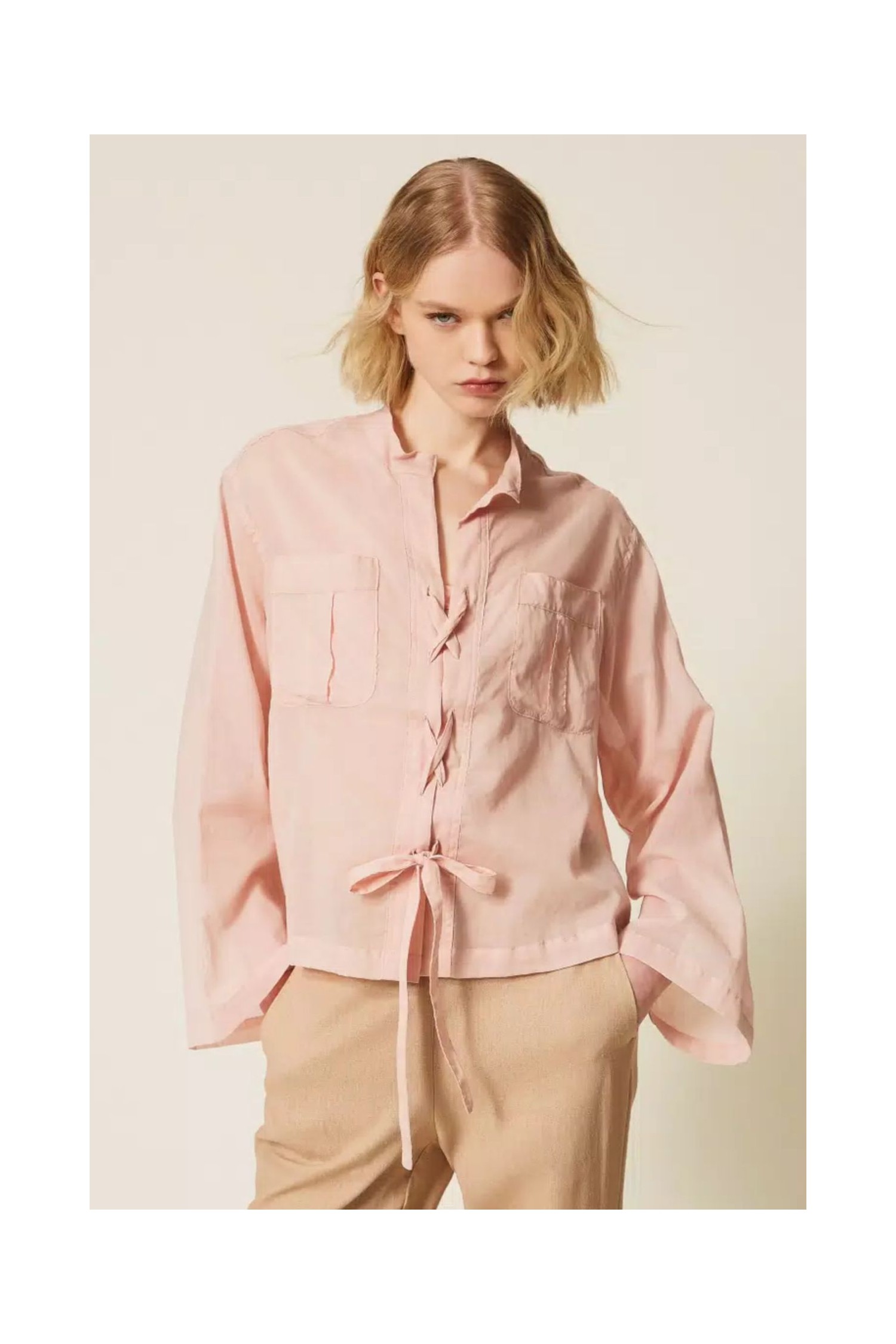 CAMICIA IN MUSSOLA CON NASTRI   TWIN SET