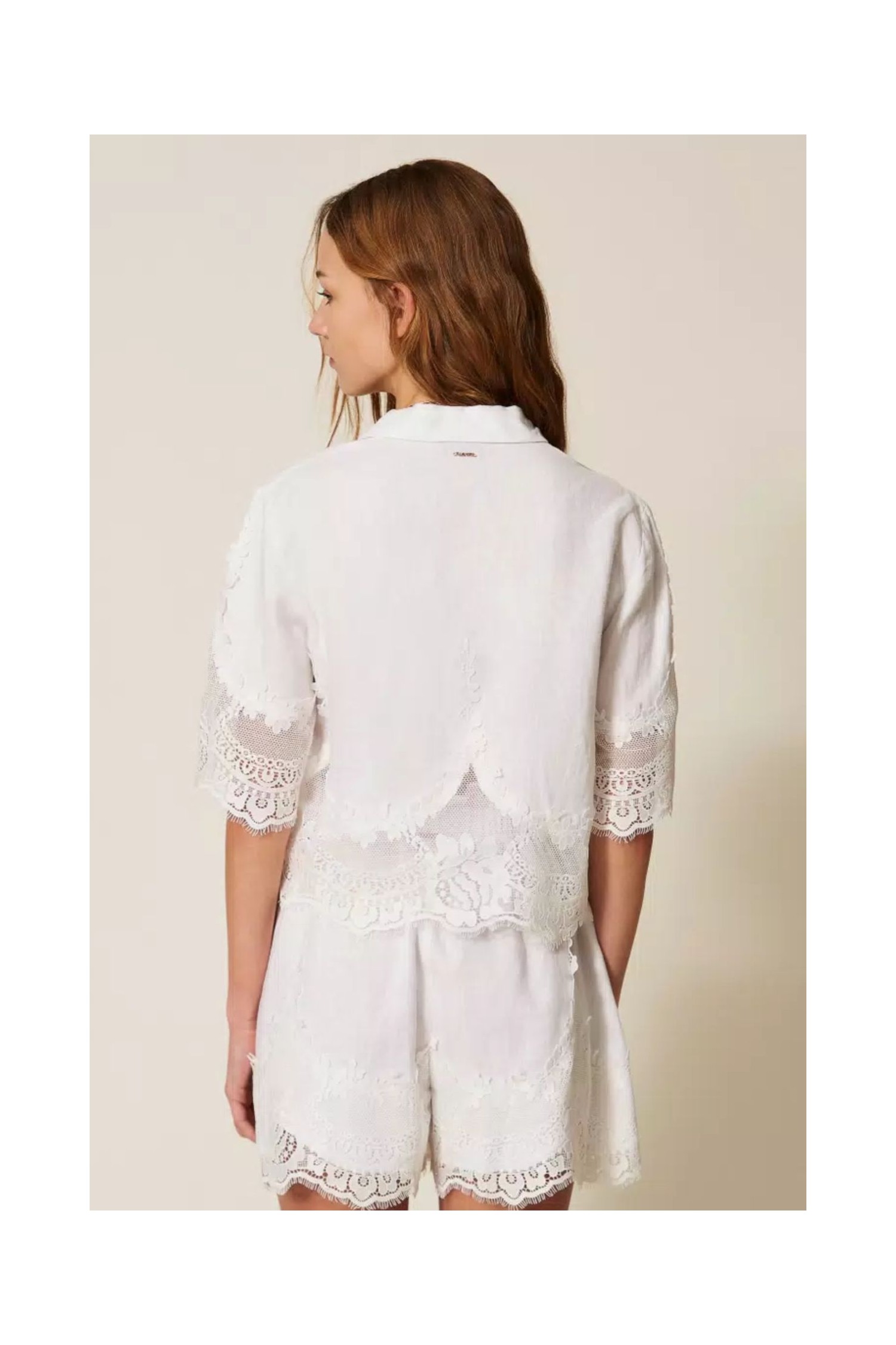 CAMICIA IN LINO CON PIZZO TWINSET