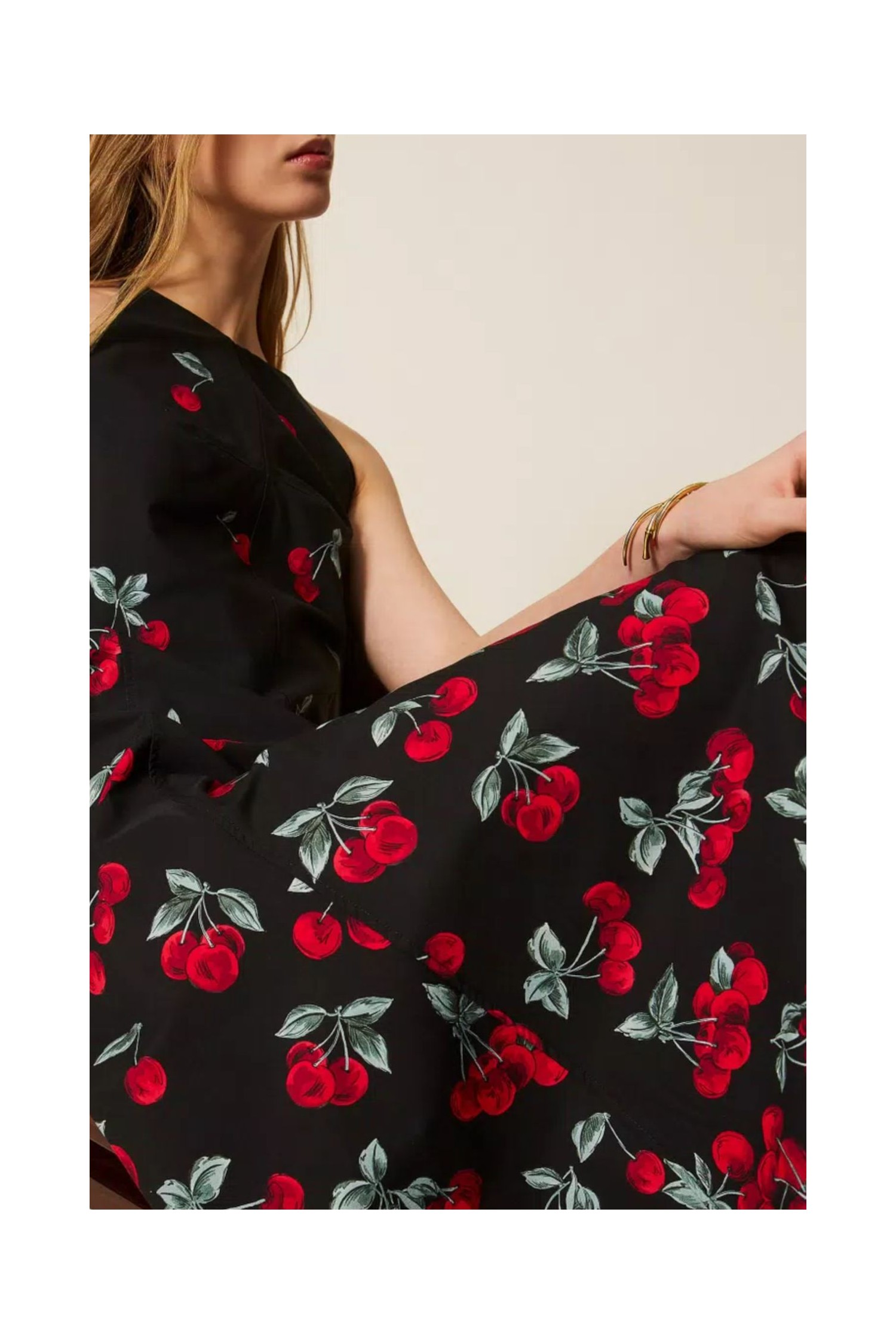 ABITO LUNGO IN POPELINE CON STAMPA CILIEGIE TWINSET