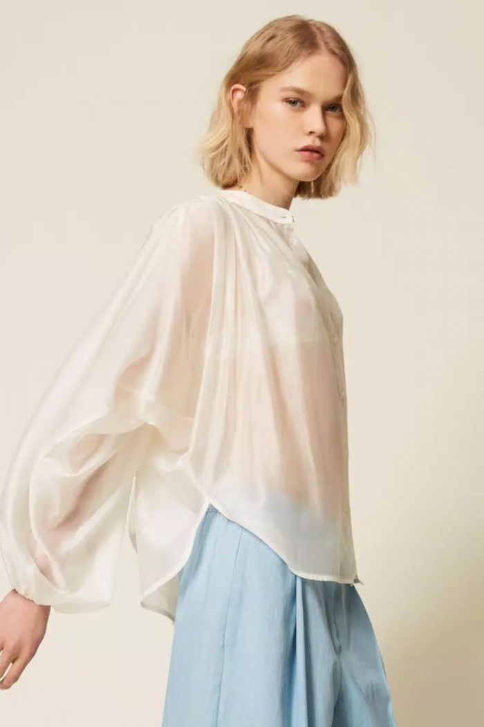 CAMICIA IN VOILE CON ARRICIATURA TWINSET