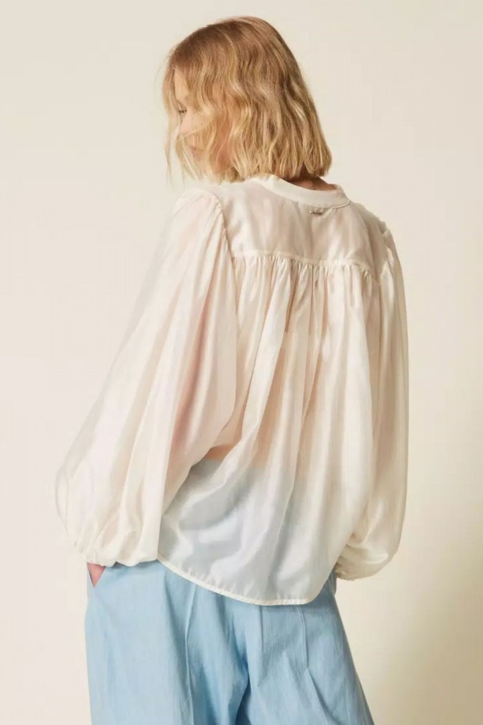 CAMICIA IN VOILE CON ARRICIATURA TWINSET