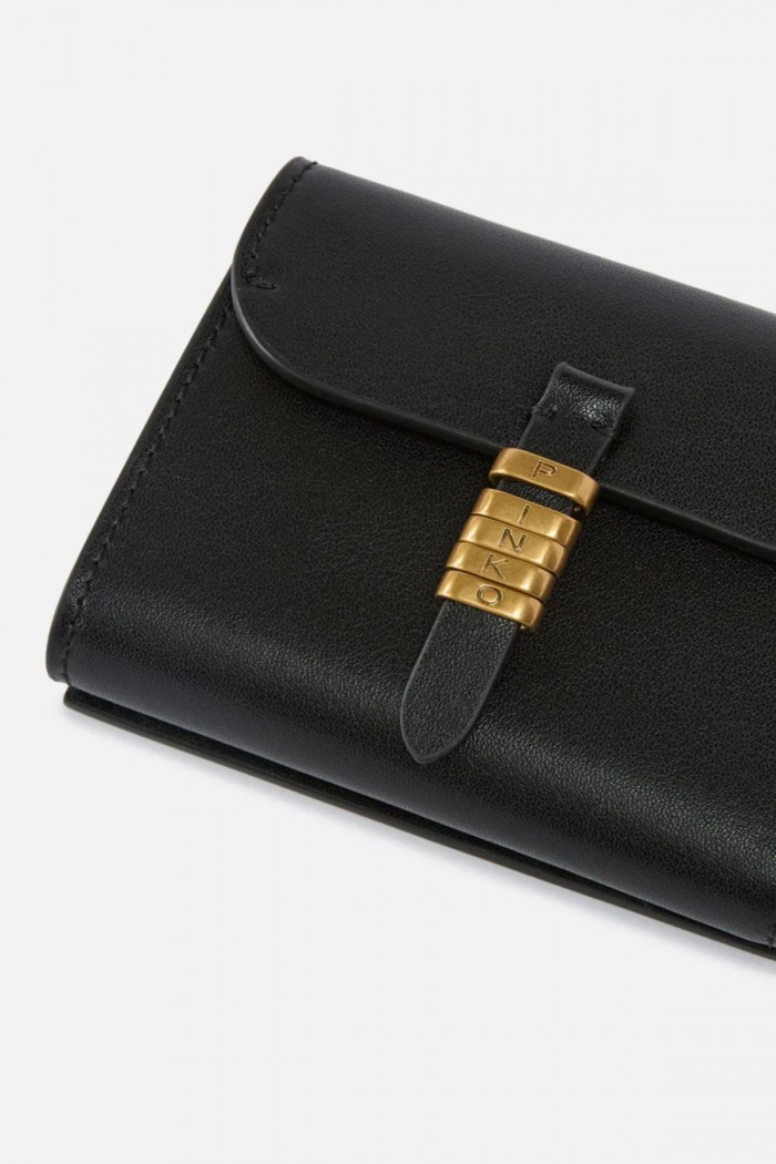 PORTAFOGLIO IN PELLE CON LETTERING PINKO