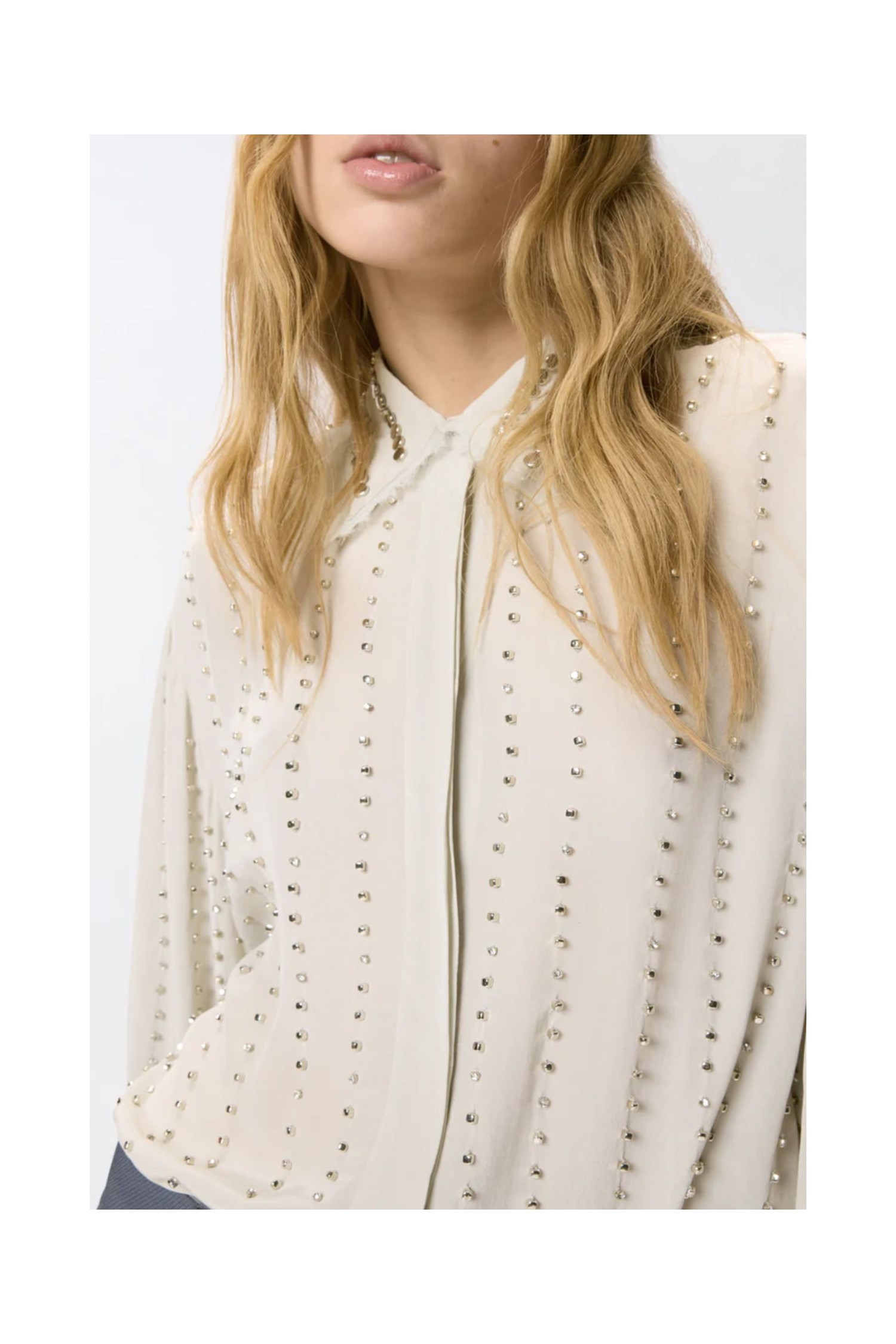 CAMICIA LEGGERA CON RIGHE GIOIELLO  PINKO