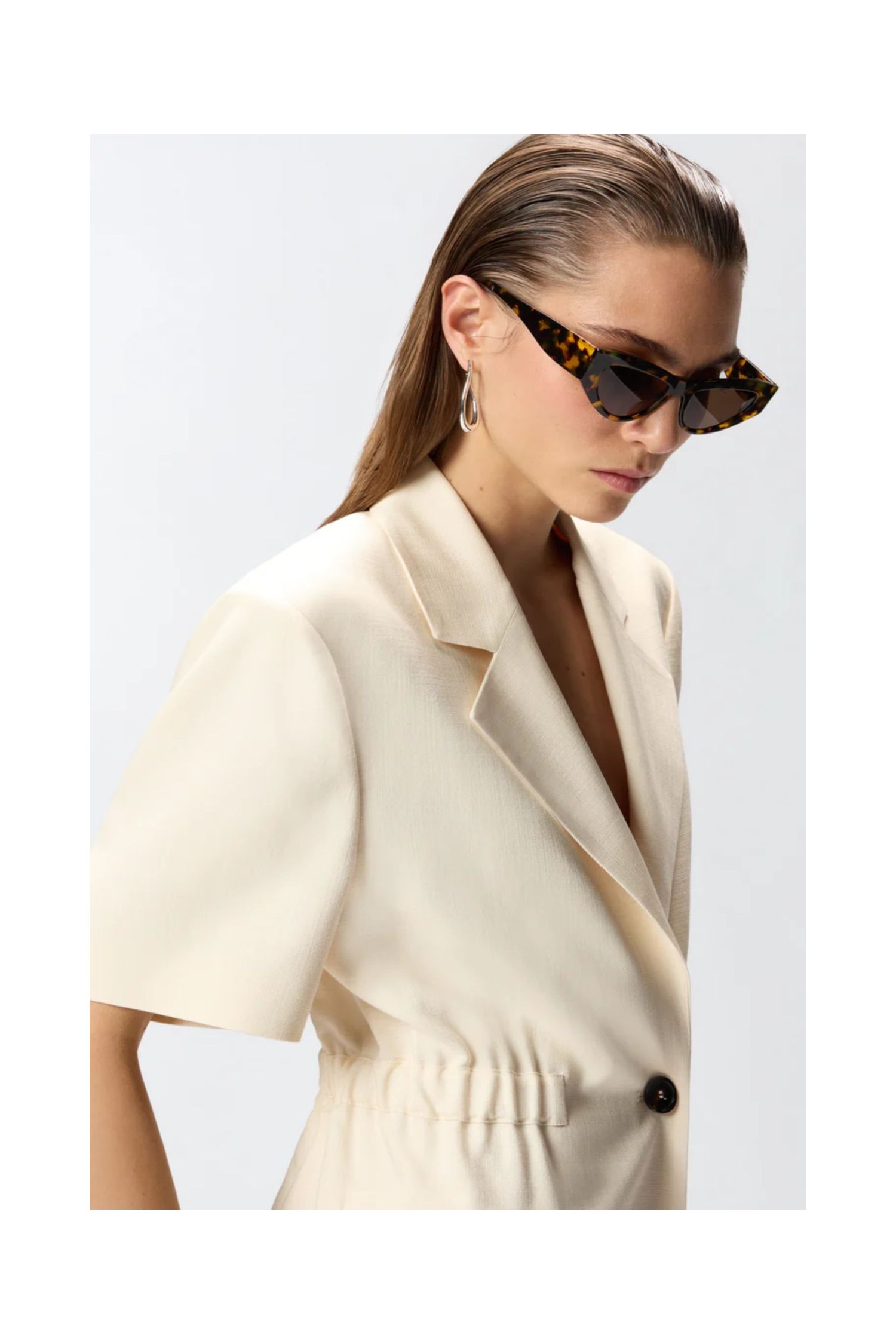 GIACCA  A MANICHE CORTE CON VITA ELASTICIZZATA PINKO