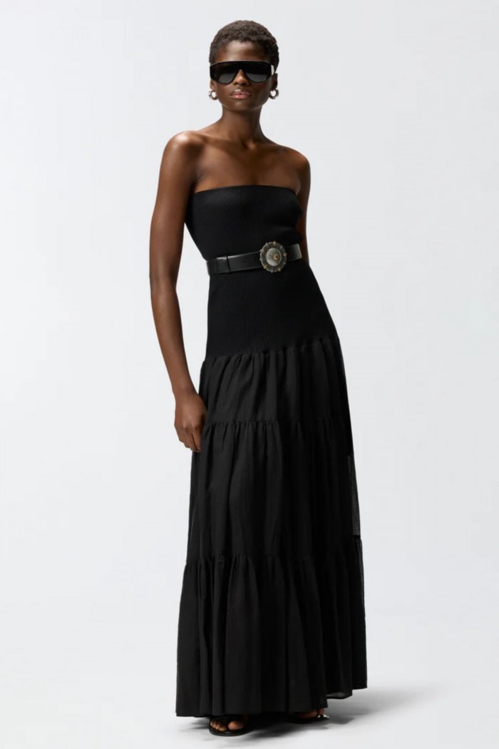 BAVENO ABITO COSTINA E GONNA A BALZE PINKO