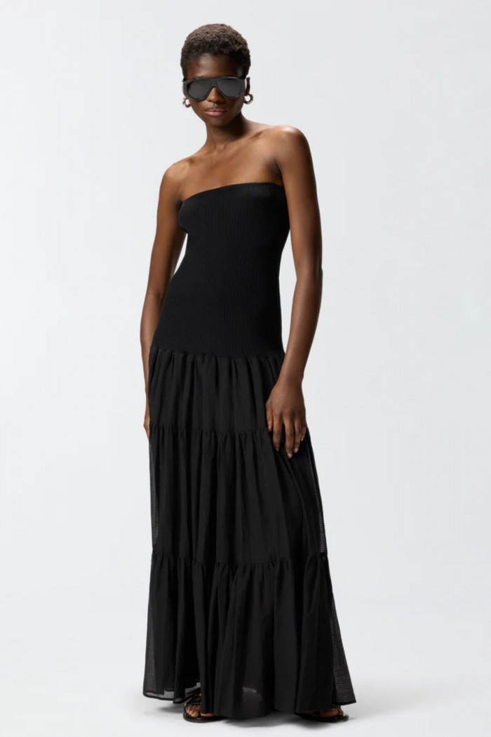 BAVENO ABITO COSTINA E GONNA A BALZE PINKO