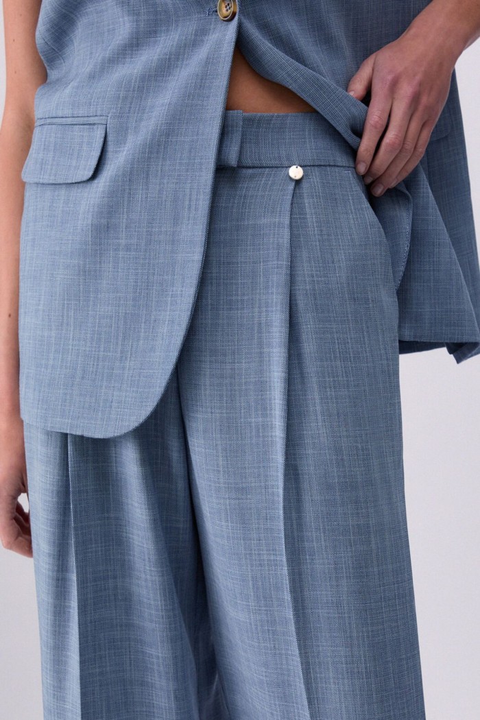 PANTALONI PALAZZO IN TESSUTO MELANGE LIU JO