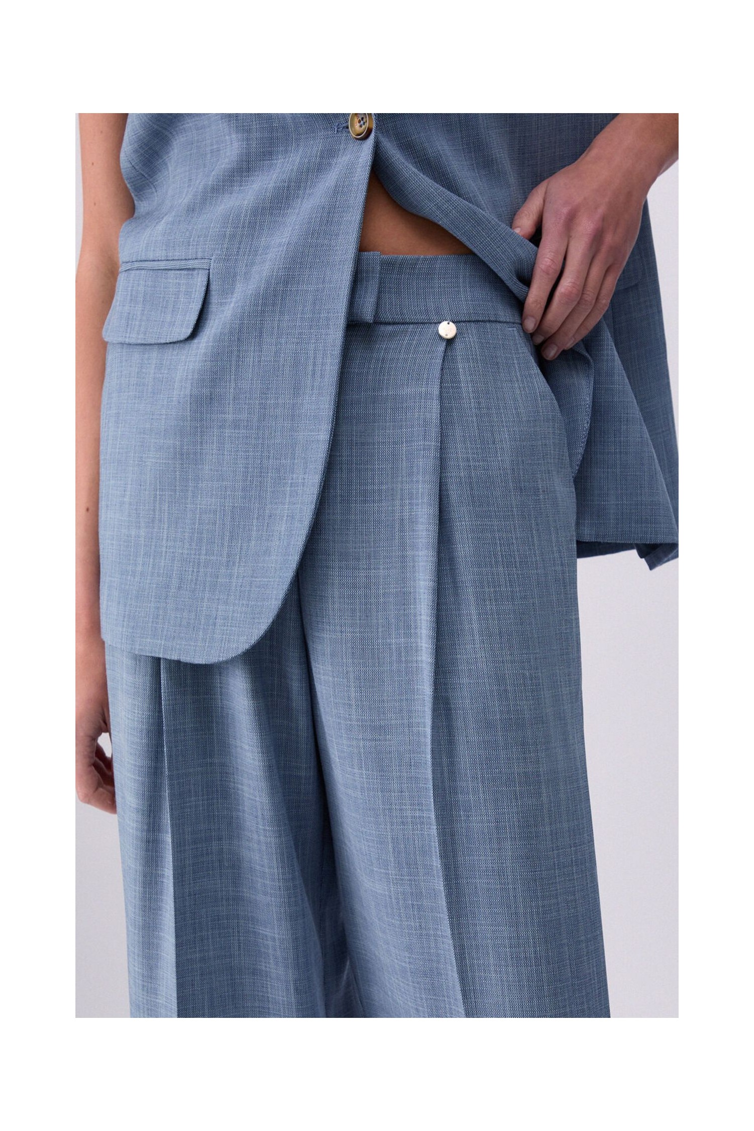 PANTALONI PALAZZO IN TESSUTO MELANGE LIU JO