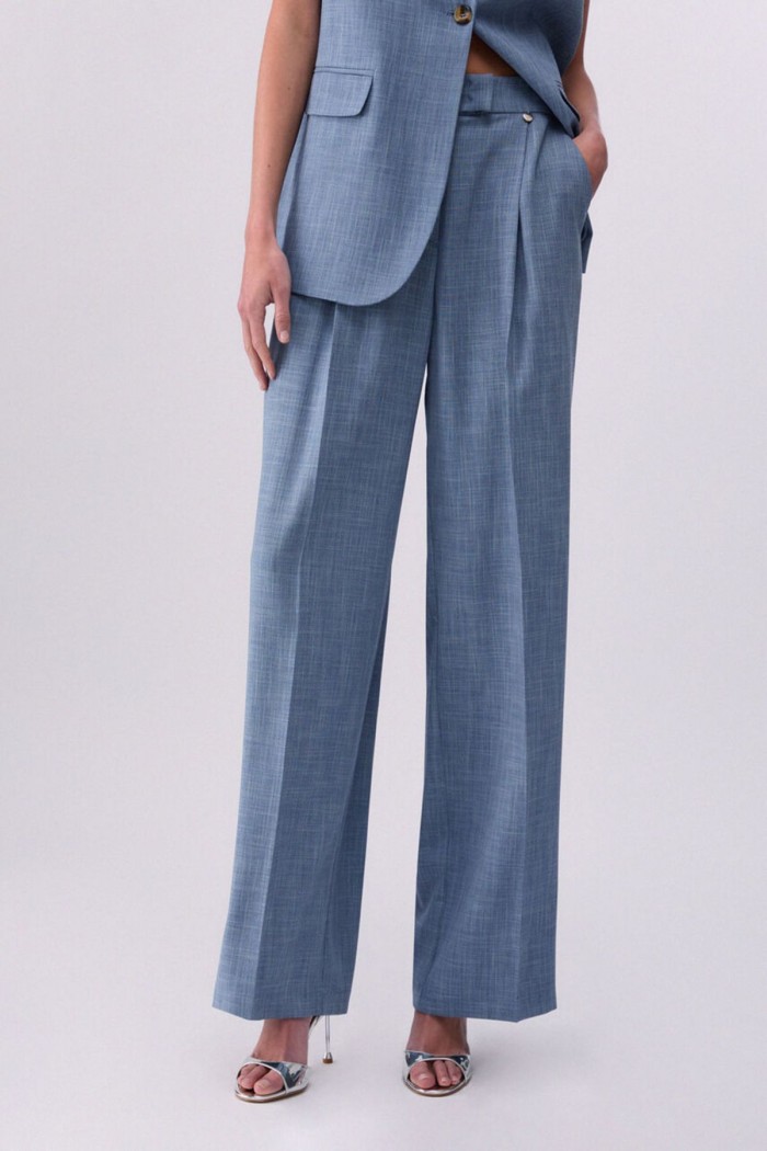 PANTALONI PALAZZO IN TESSUTO MELANGE LIU JO