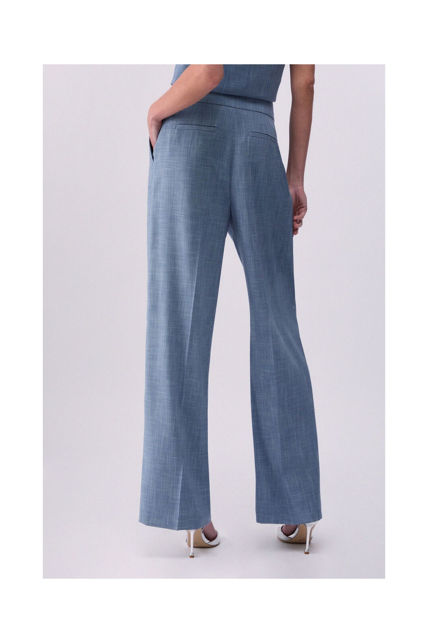 PANTALONI PALAZZO IN TESSUTO MELANGE LIU JO