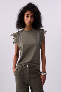 T SHIRT CON DETTAGLI MACRAME LIU JO