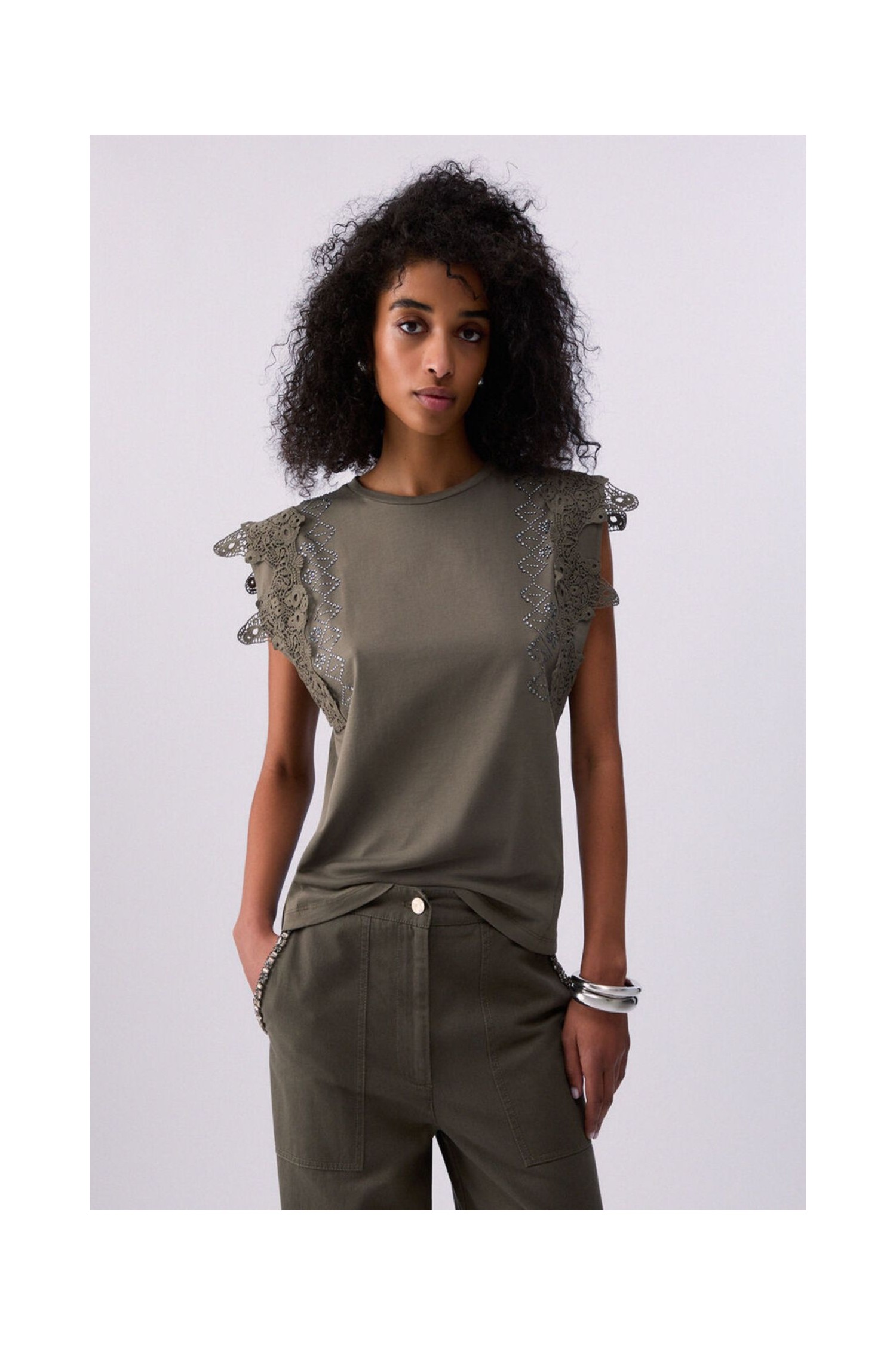 T SHIRT CON DETTAGLI MACRAME LIU JO