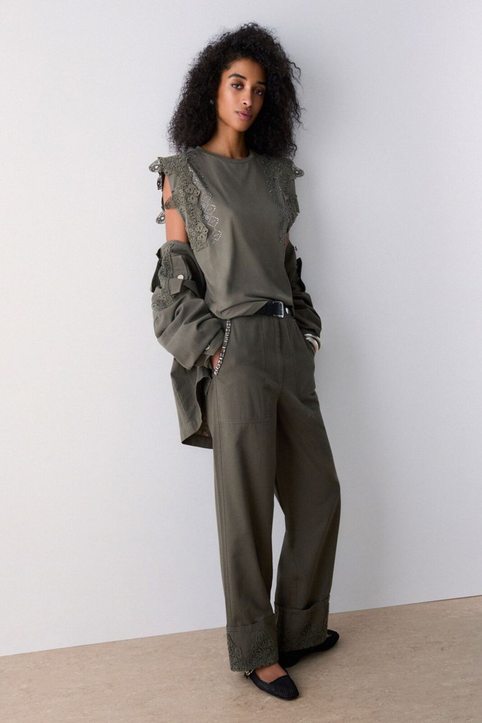 T SHIRT CON DETTAGLI MACRAME LIU JO