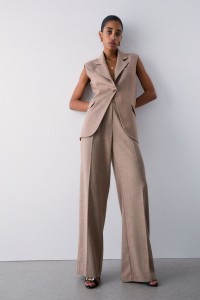 PANTALONI PALAZZO IN TESSUTO MELANGE LIU JO