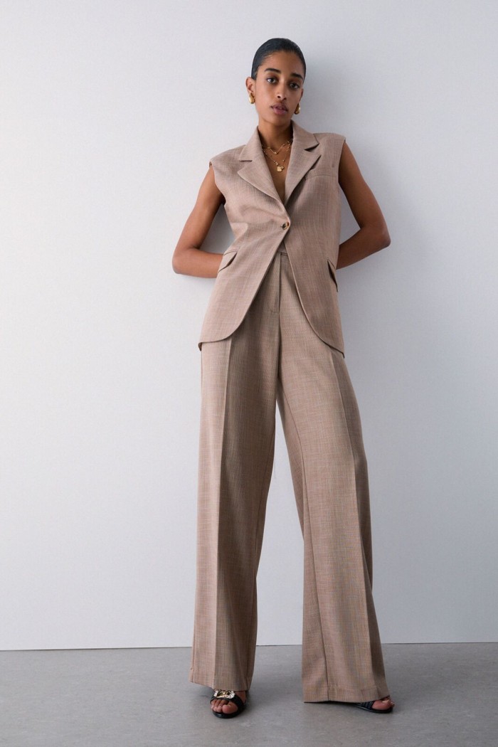 PANTALONI PALAZZO IN TESSUTO MELANGE LIU JO