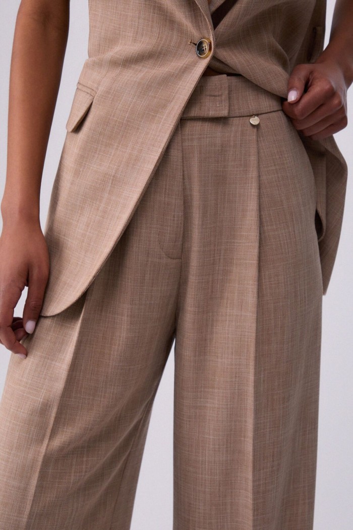 PANTALONI PALAZZO IN TESSUTO MELANGE LIU JO