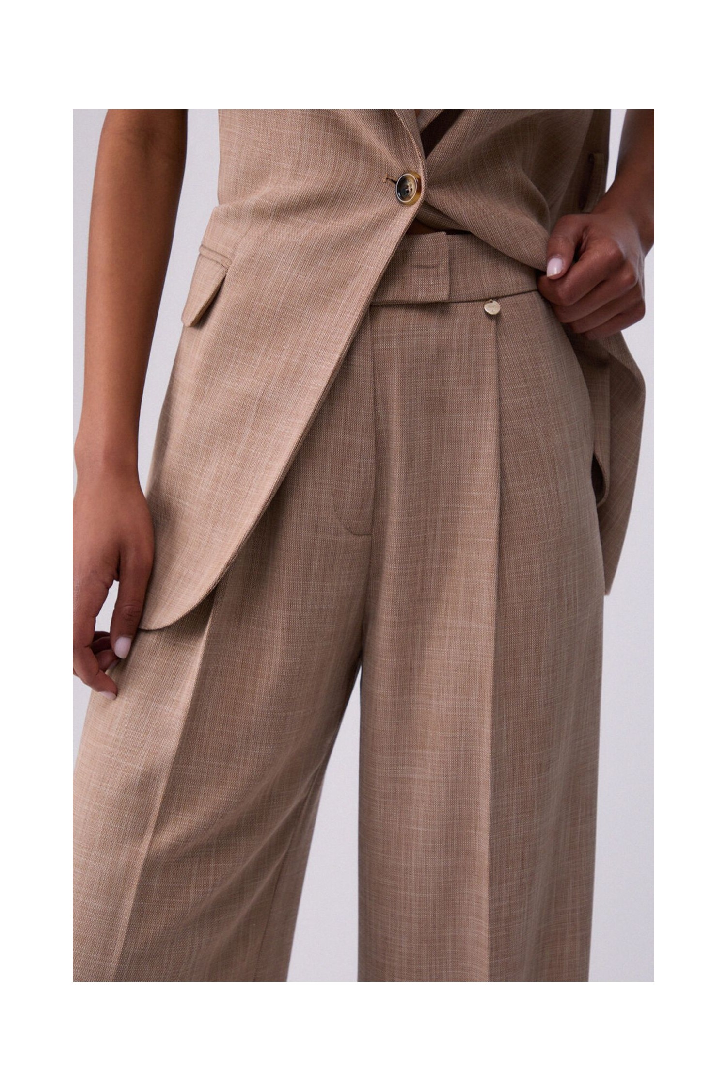 PANTALONI PALAZZO IN TESSUTO MELANGE LIU JO