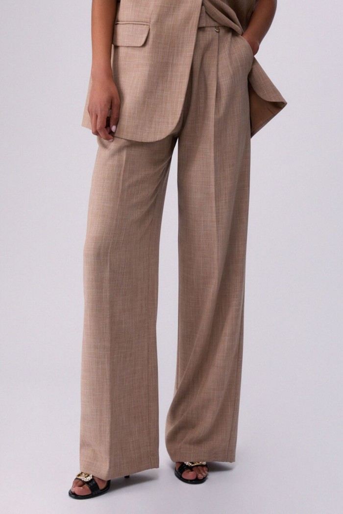 PANTALONI PALAZZO IN TESSUTO MELANGE LIU JO