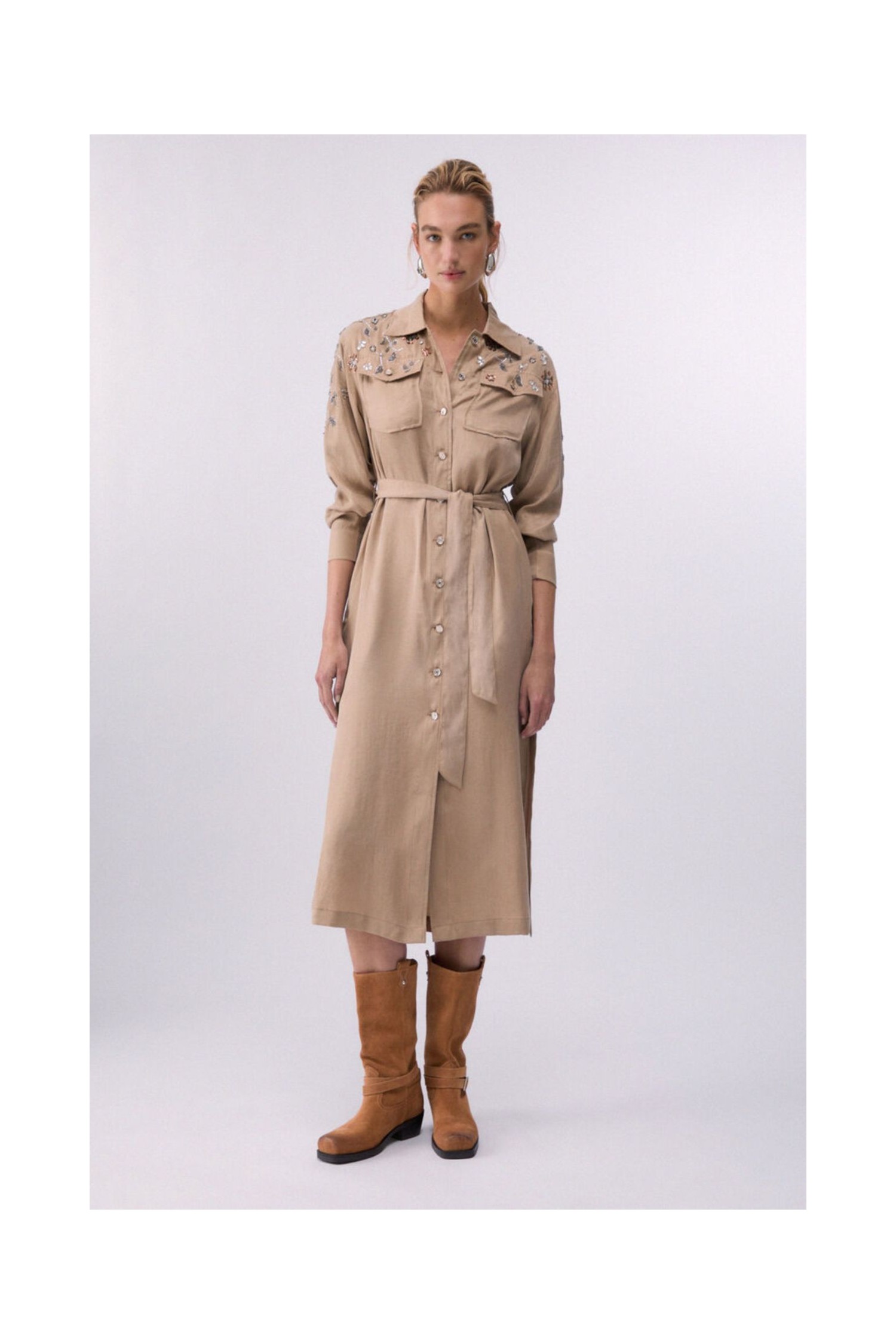 ABITO LUNGO CON RICAMI GIOIELLO LIU JO